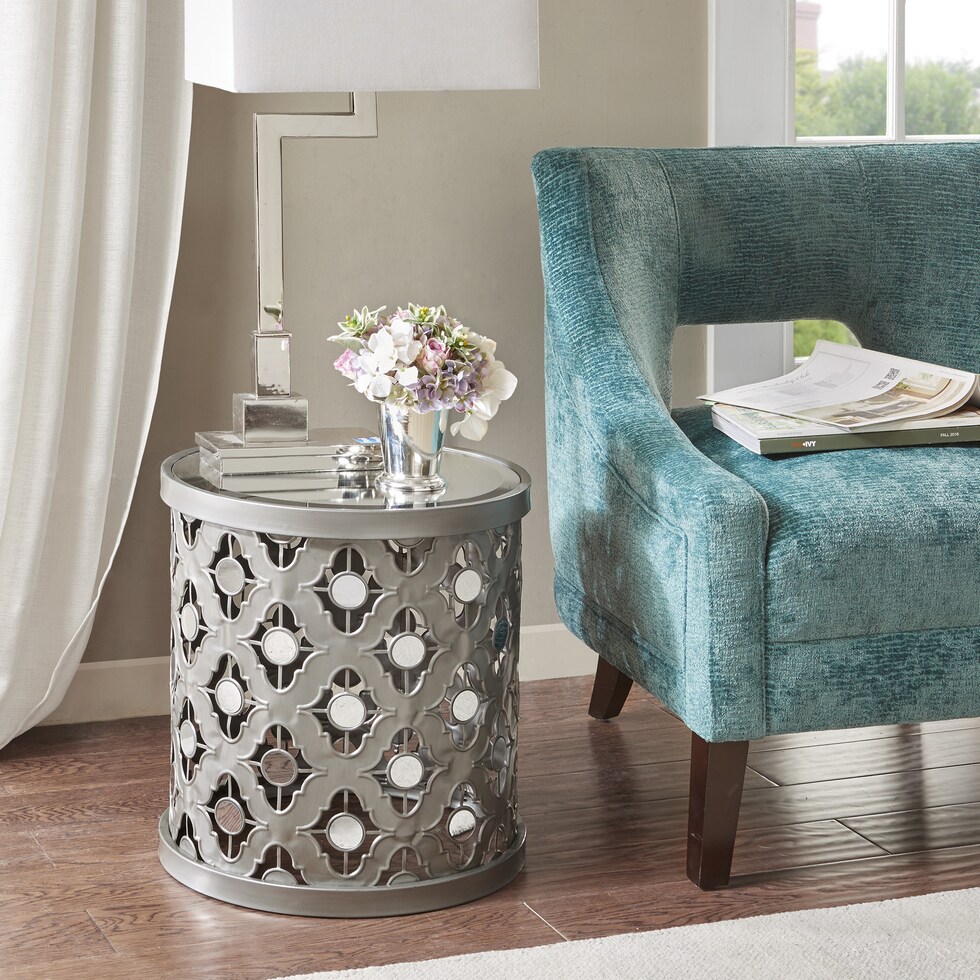 gabriele silver side table   