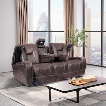 Galaxy Manual Reclining Loveseat with USB Charging