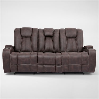 Galaxy Manual Reclining Sofa with Drop-Down Table