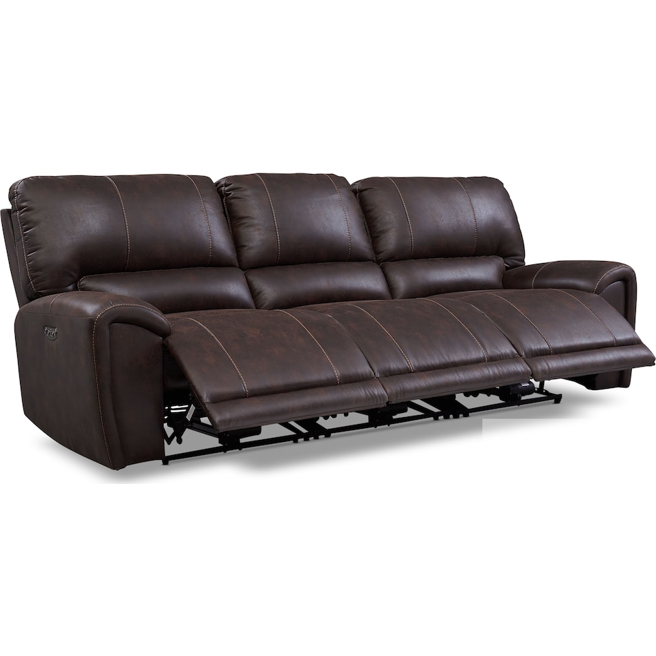 gallant dark brown  pc power reclining sofa   