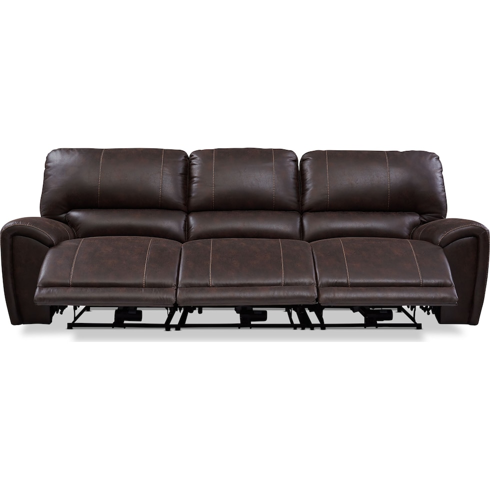 gallant dark brown  pc power reclining sofa   