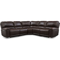 gallant dark brown  pc power reclining sectional   