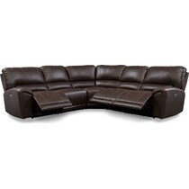 gallant dark brown  pc power reclining sectional   