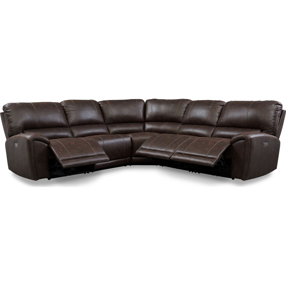 gallant dark brown  pc power reclining sectional   