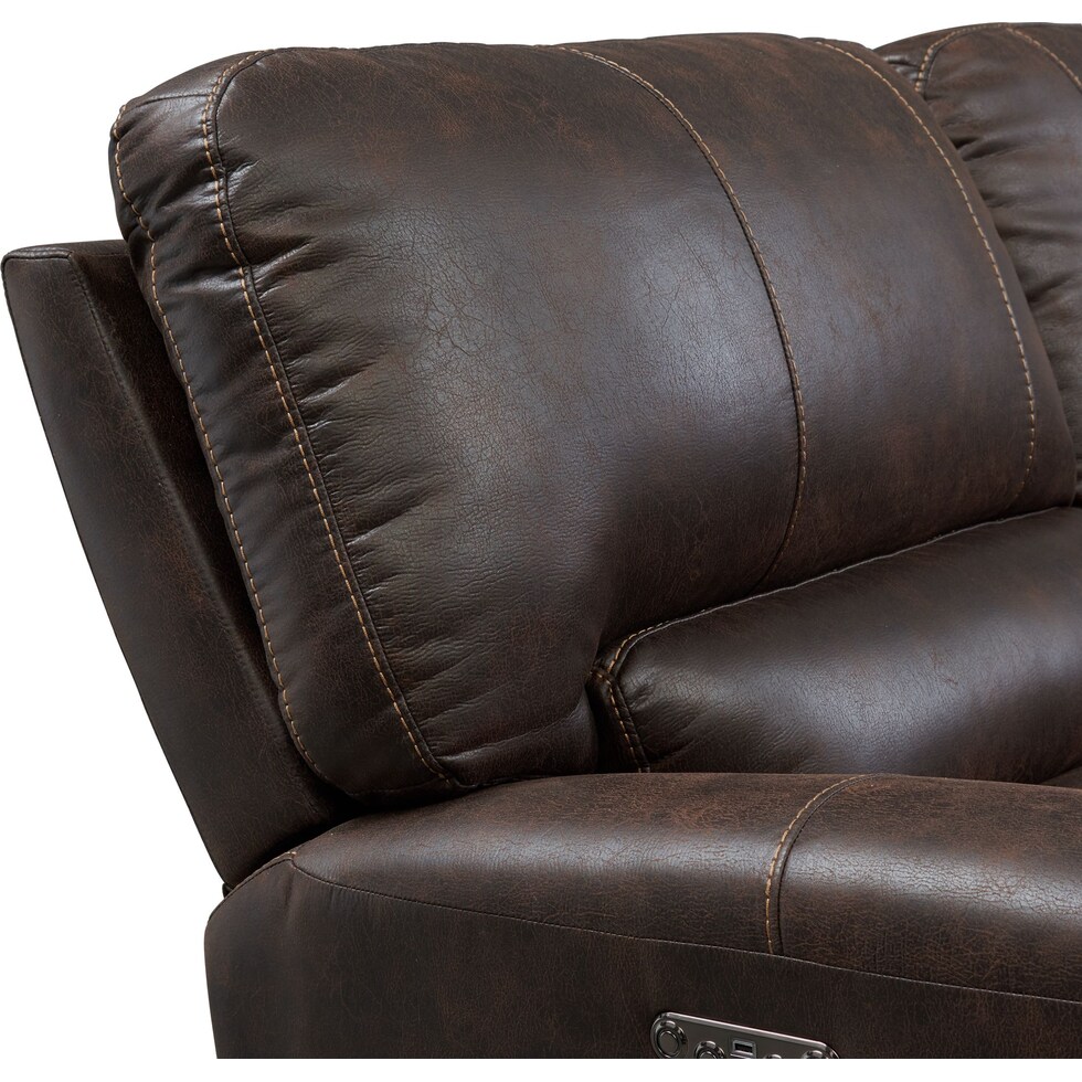 gallant dark brown  pc power reclining sectional   