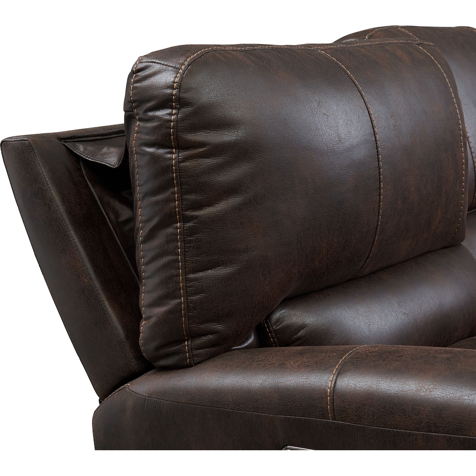 gallant dark brown  pc power reclining sectional   