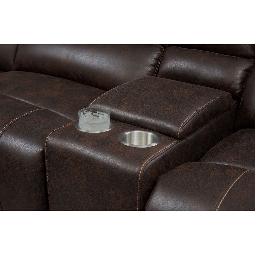 gallant dark brown  pc power reclining sectional   