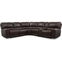 gallant dark brown  pc reclining sectional   