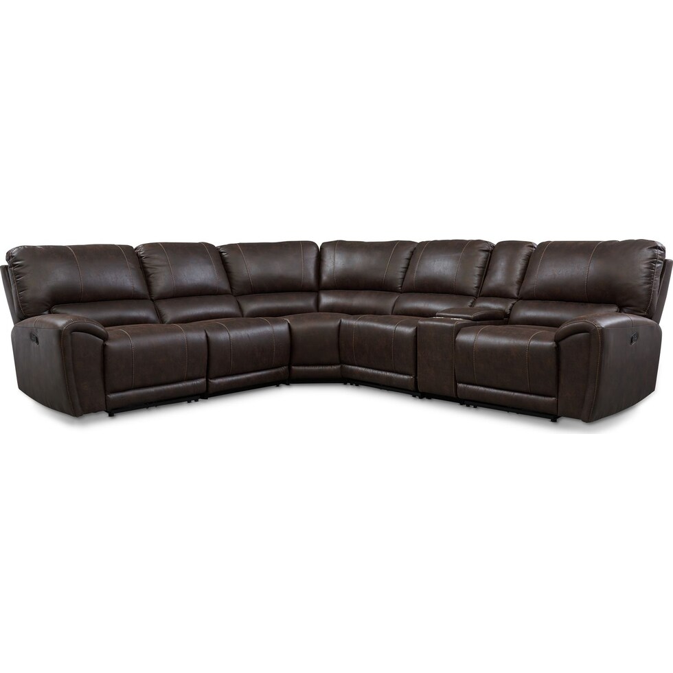 gallant dark brown  pc reclining sectional   
