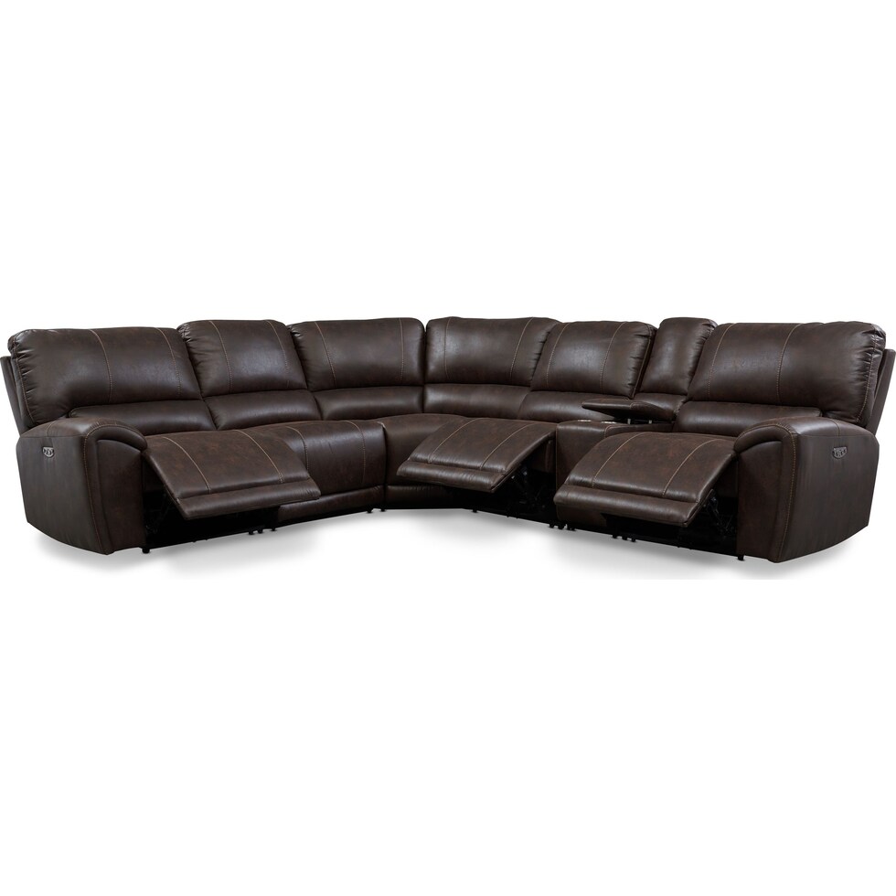 gallant dark brown  pc power reclining living room   