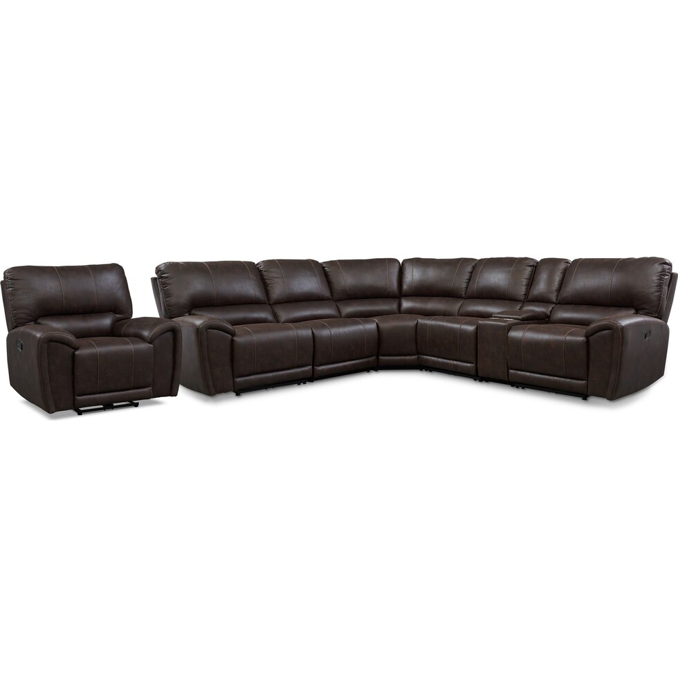 gallant dark brown  pc power reclining living room   