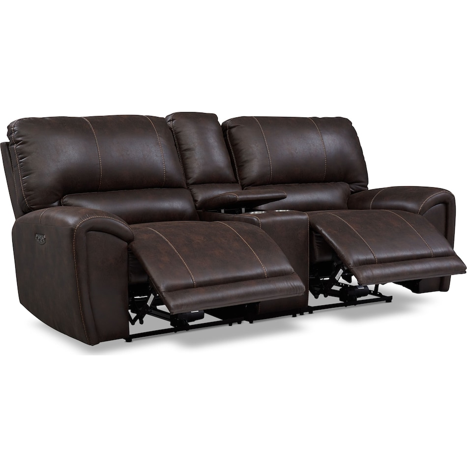 gallant dark brown power reclining sofa   