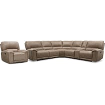 gallant light brown  pc power reclining living room   