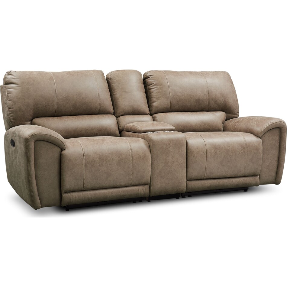 Gallant 3Piece Manual Reclining Sofa with Console Taupe American