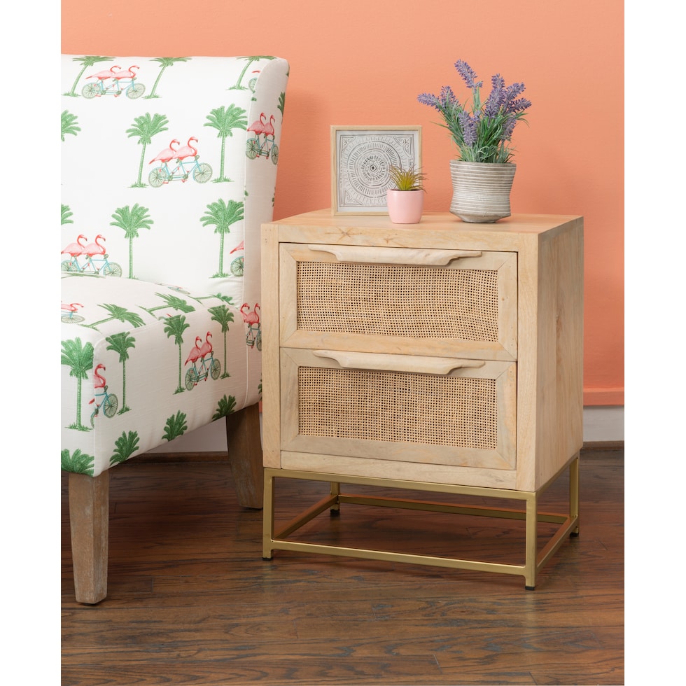 gelda light brown nightstand   