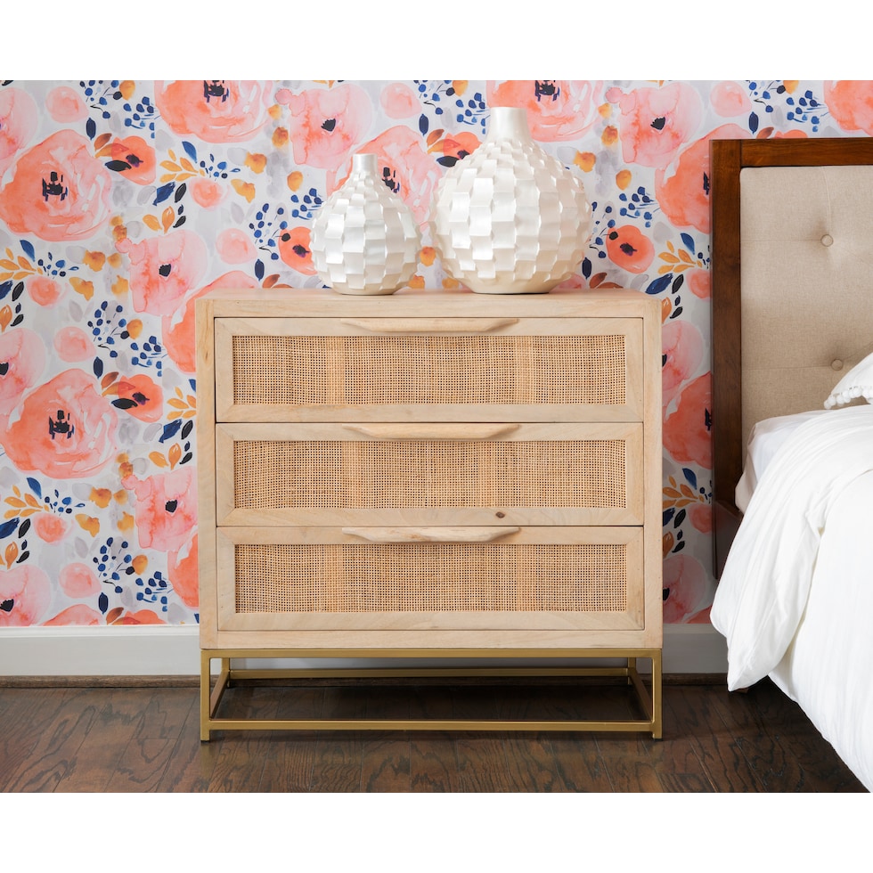 gelda light brown nightstand   