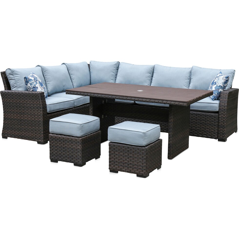 geneva blue outdoor dinette   