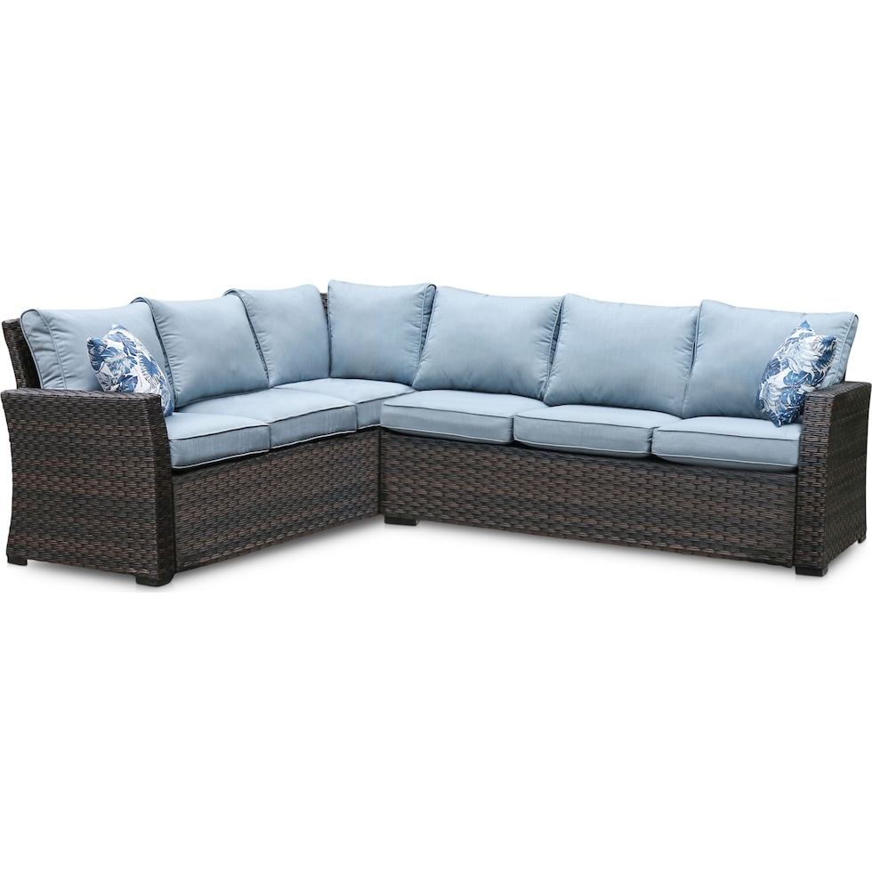 geneva blue outdoor sectional set   