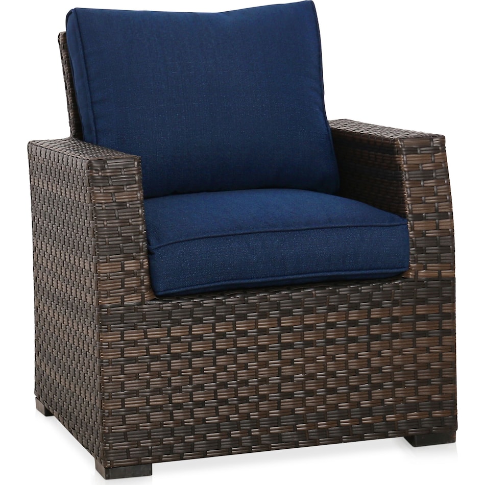 geneva brown navy outdoor chair   