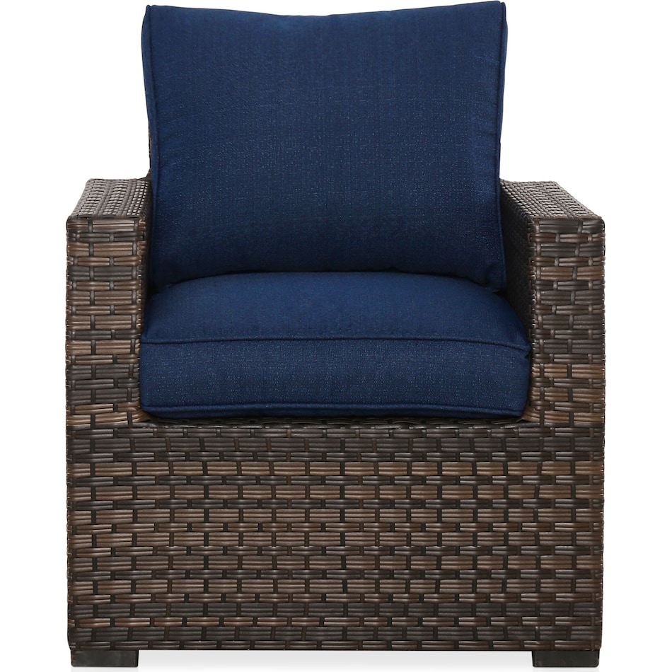 geneva brown navy outdoor chair   