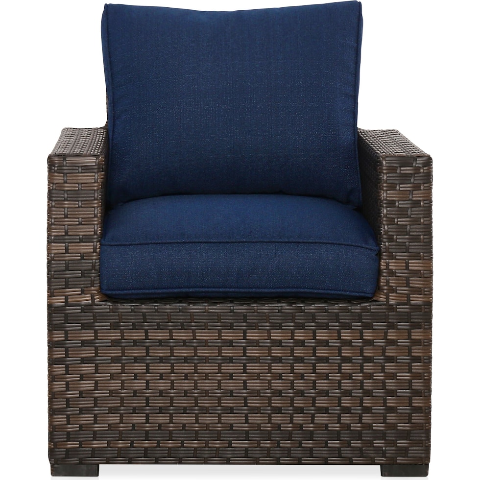 geneva brown navy outdoor chair   