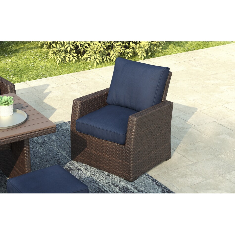 geneva brown navy outdoor chair   