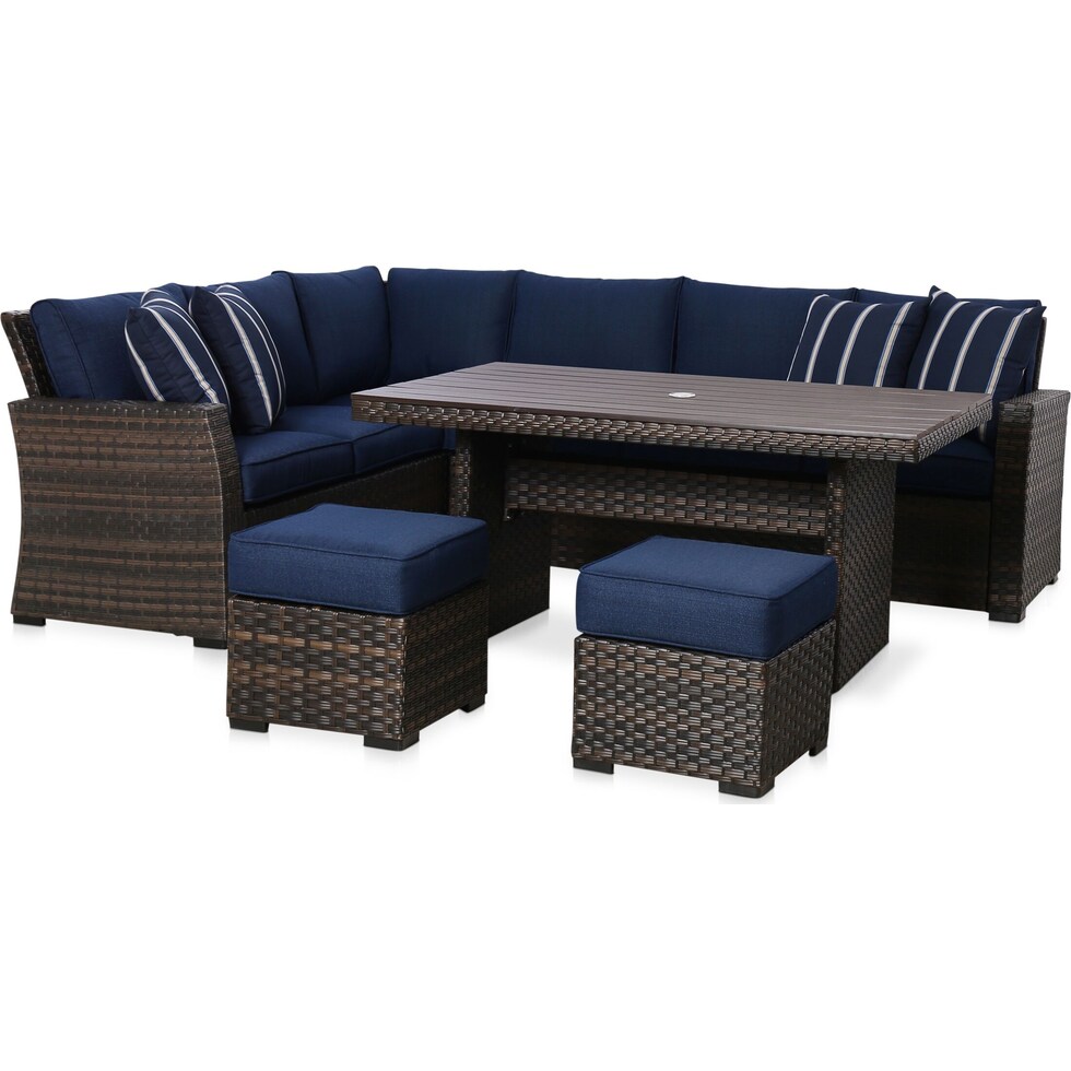 geneva brown navy outdoor dinette   