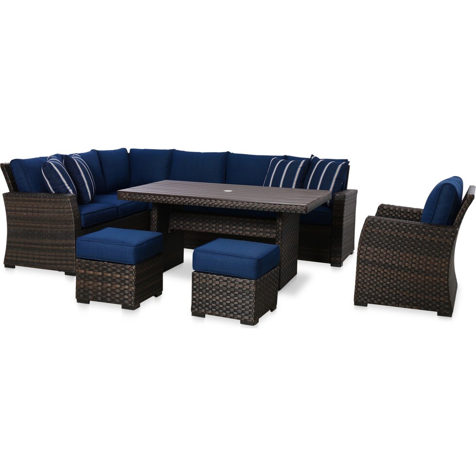 geneva brown navy outdoor dinette   