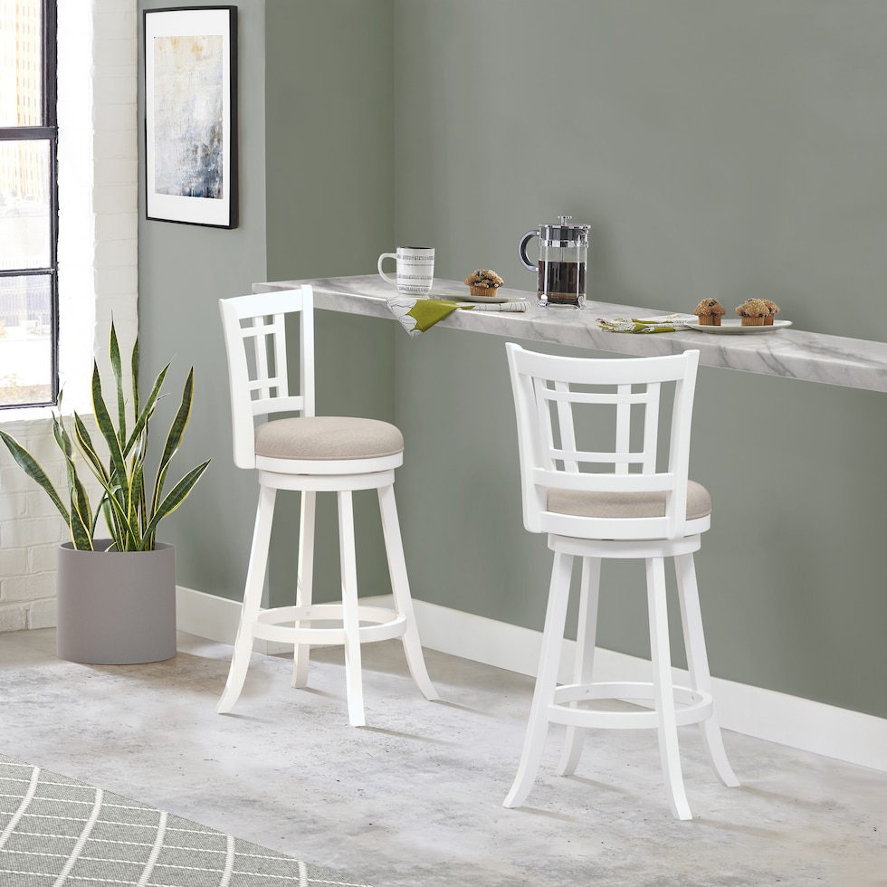 genoa white bar stool   