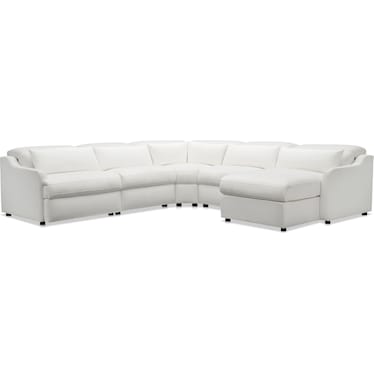 Gentry 5-Piece Dual-Power Reclining Sectional with Right-Facing Adjustable Chaise - Arctic