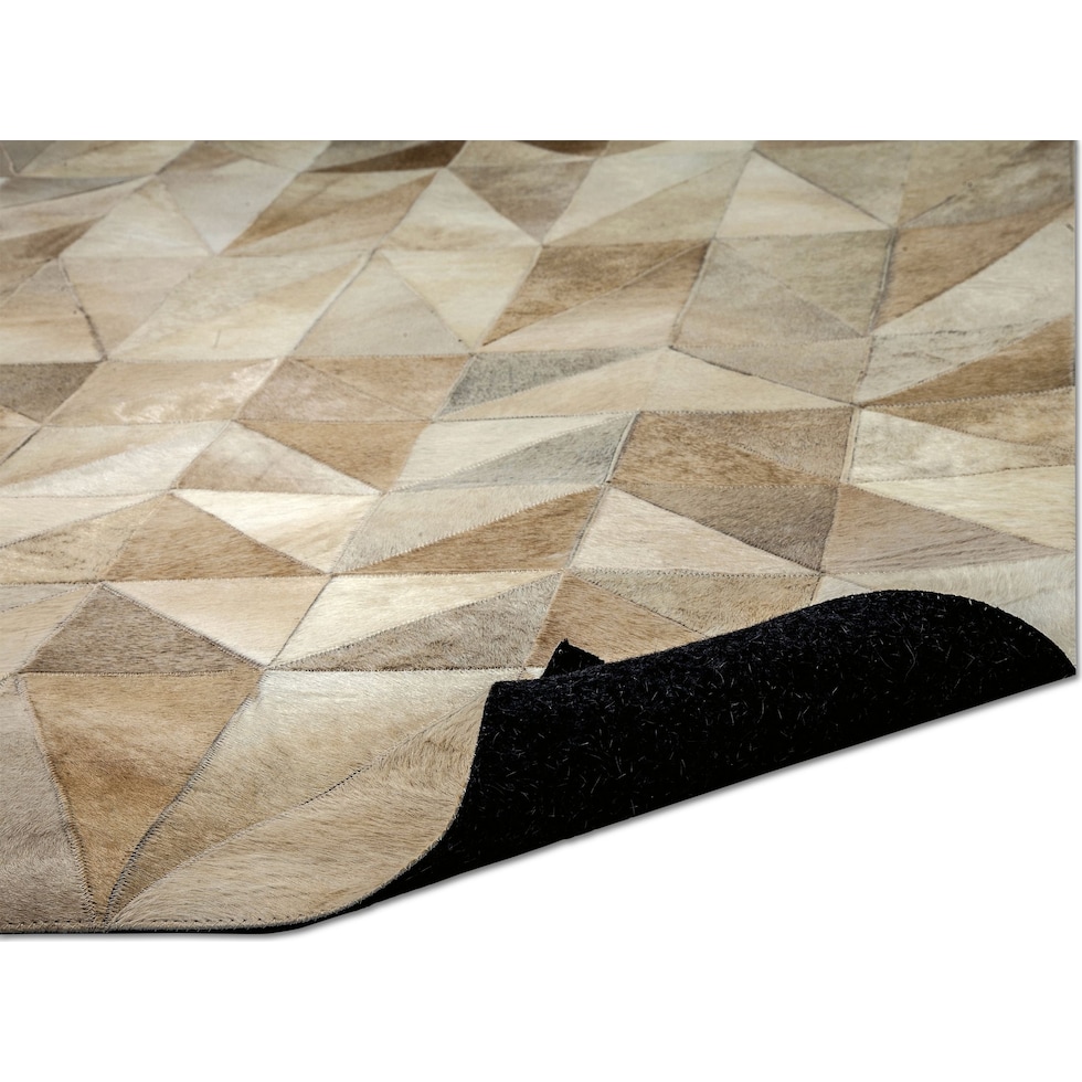 geo hide light brown area rug  x    