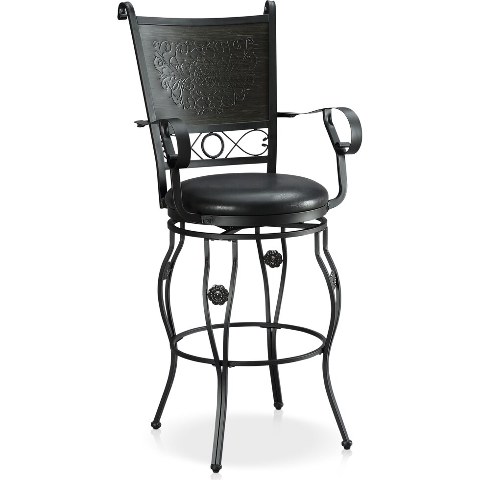 gerald black bar stool   