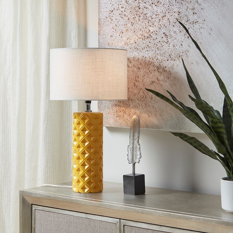 gibbsite yellow table lamp   