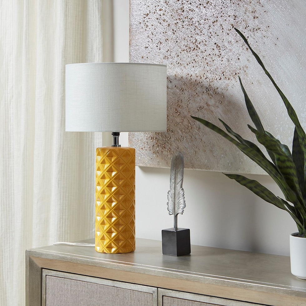 gibbsite yellow table lamp   