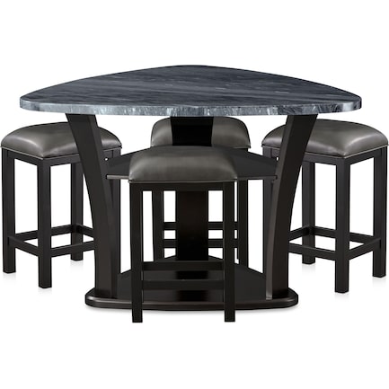 Gibson Marble  Dining Table and 4 Backless Stools