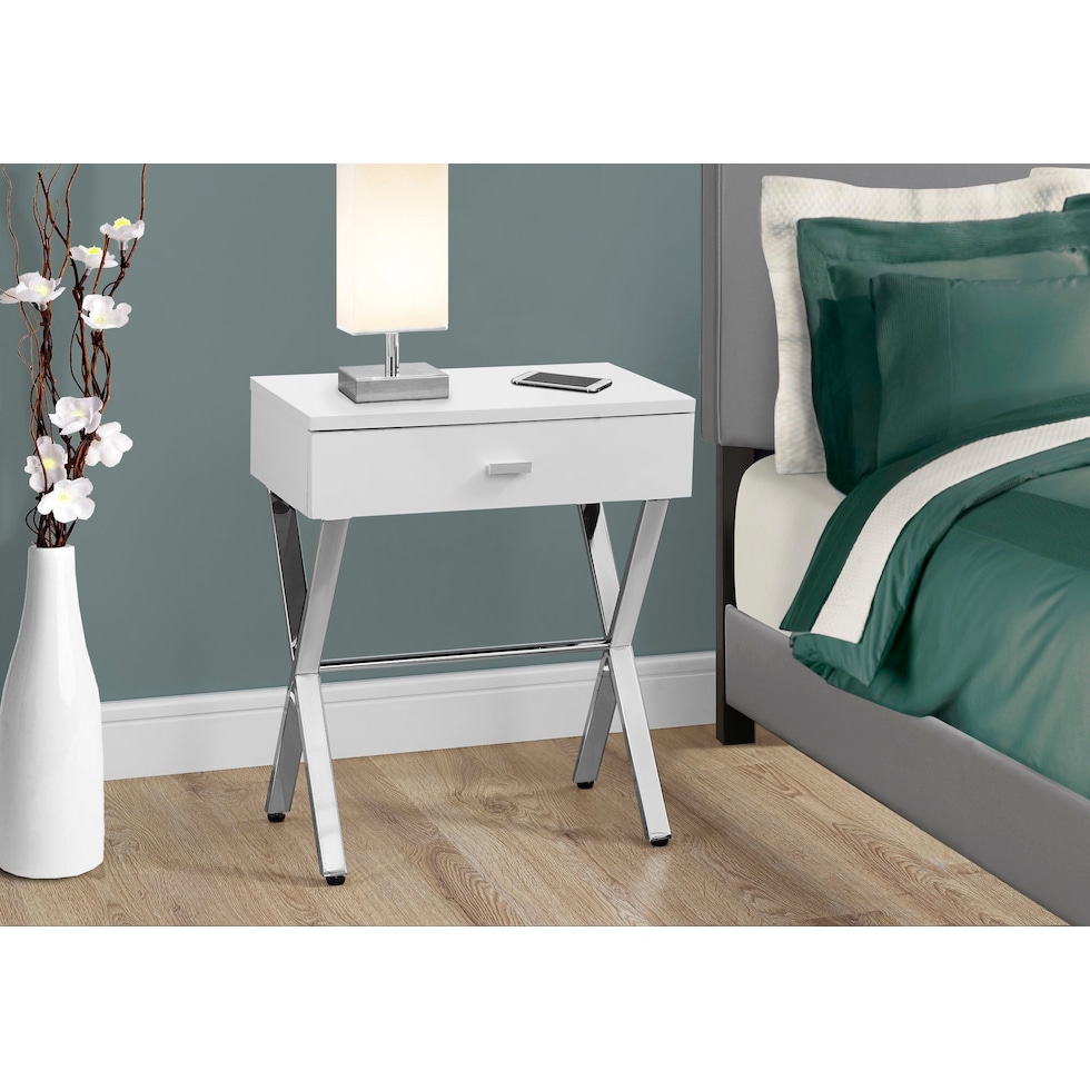 gillespie white end table   