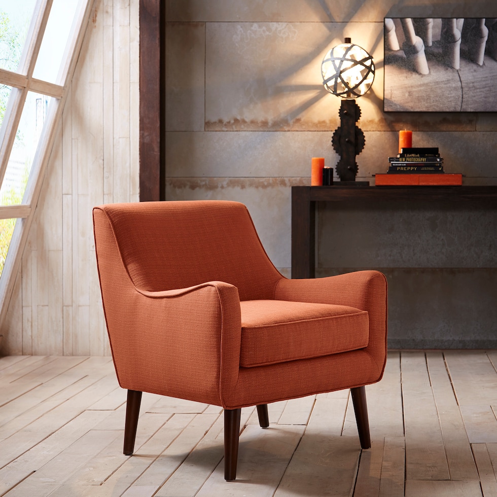 gillian orange accent chair   