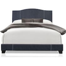 gina blue queen upholstered bed   