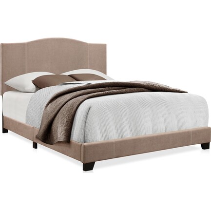 Gina Upholstered Queen Bed - Denim Beige