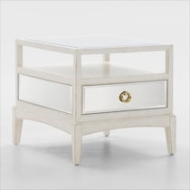 giselle white end table   