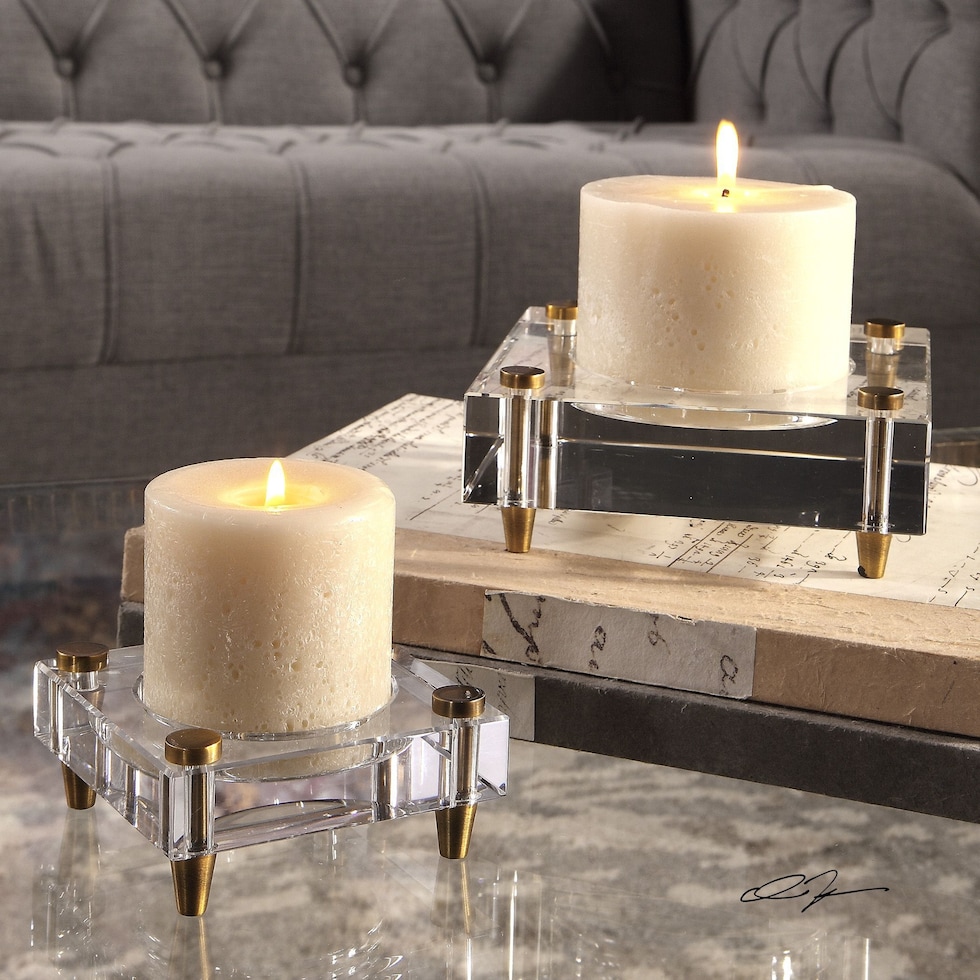 glass candleholders   