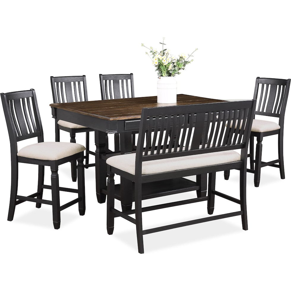 glendale black  pc counter height dining room   