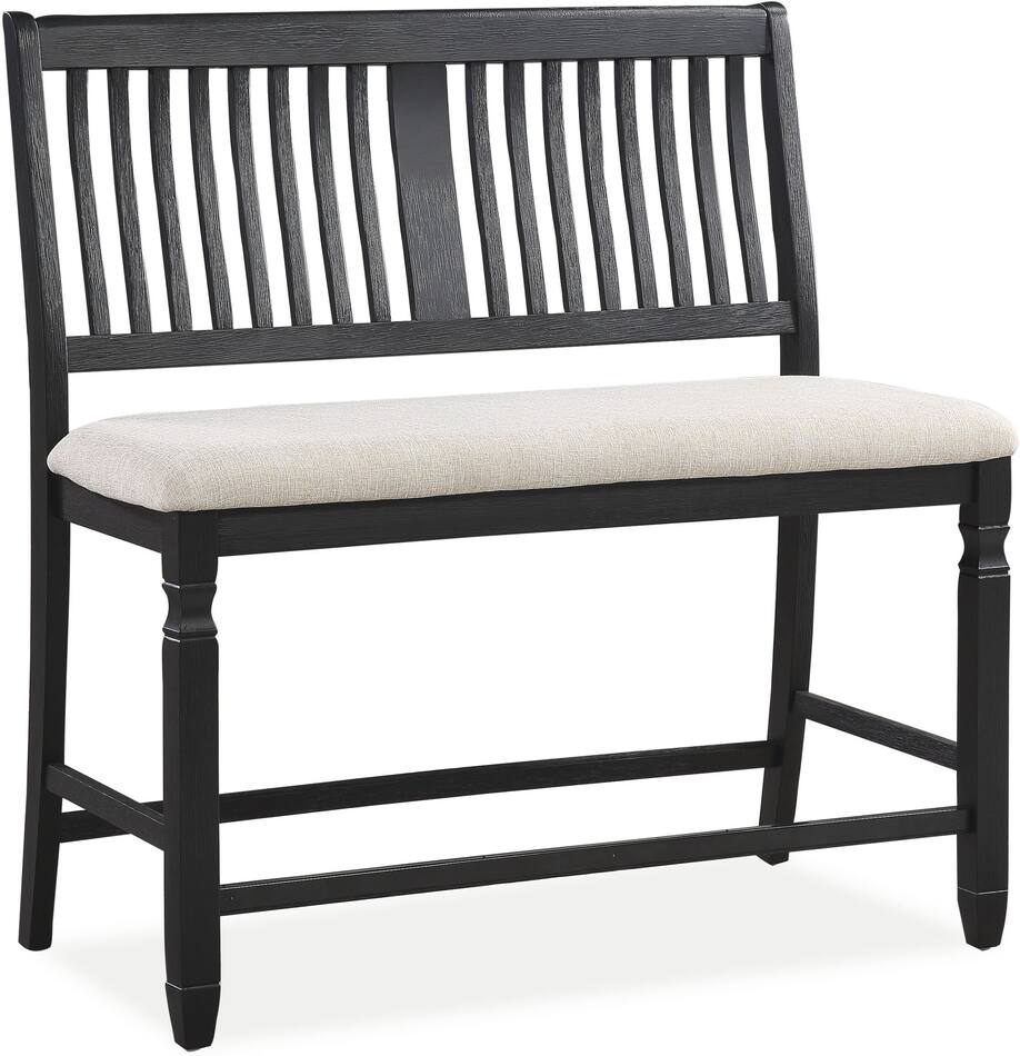 Glendale Kitchen Island, 4 Stools and Bench Black American