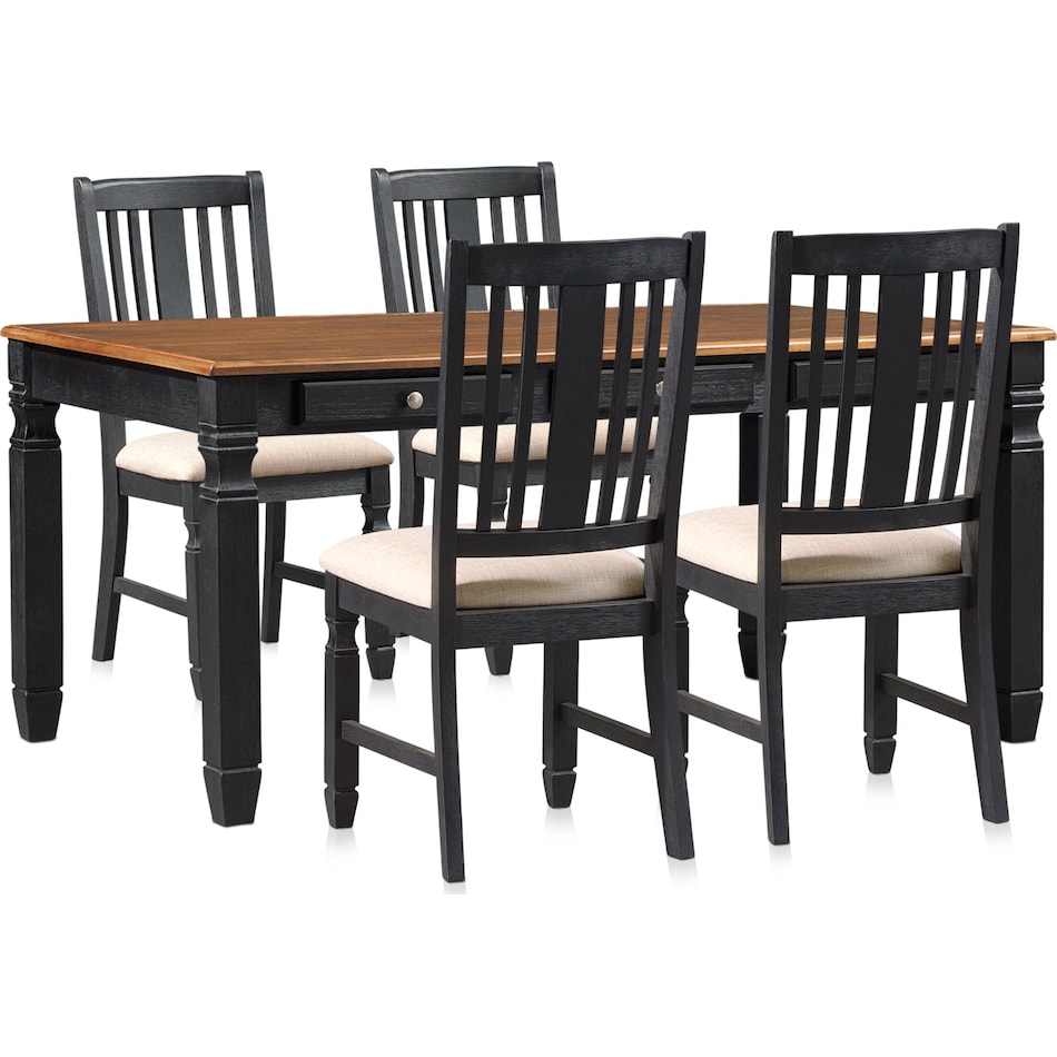 glendale black  pc dining room   