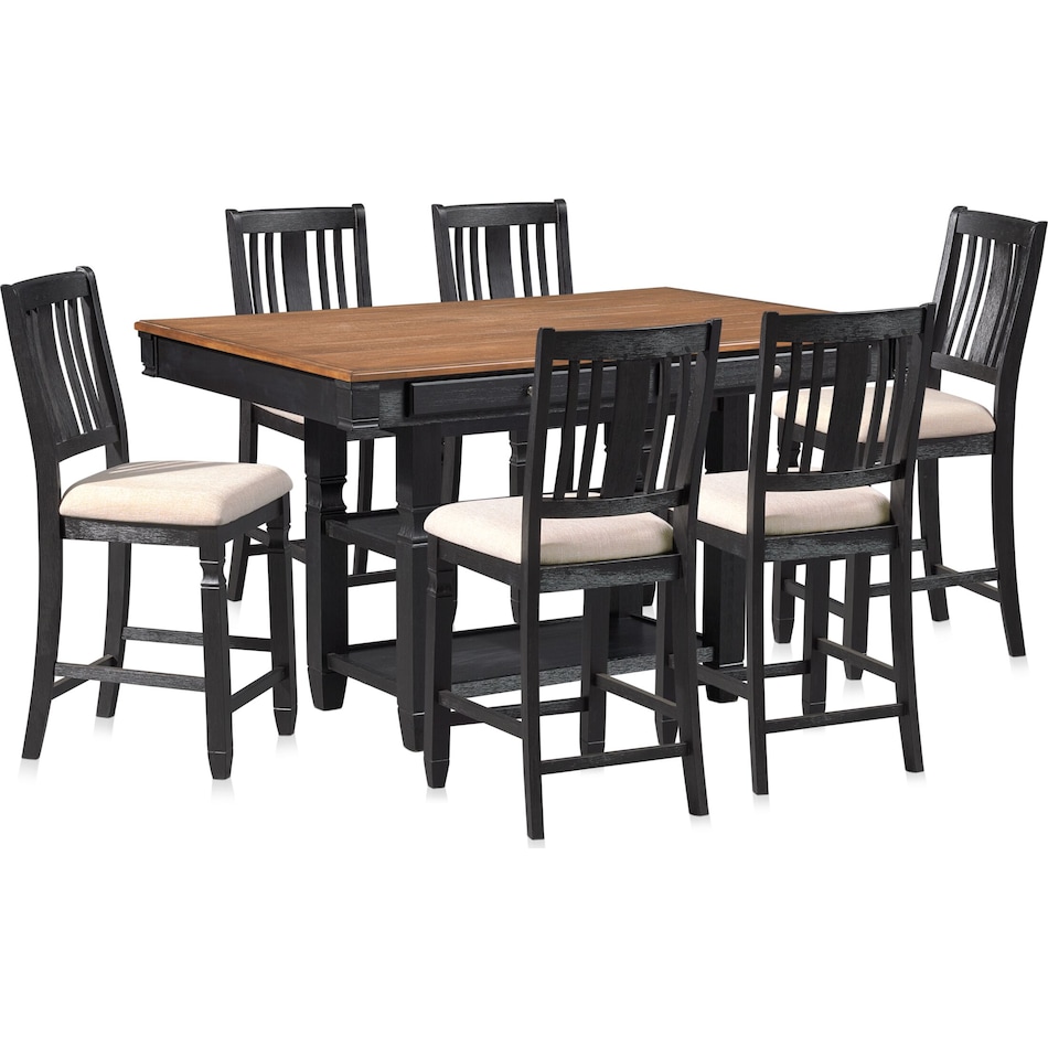 glendale black  pc counter height dining room   