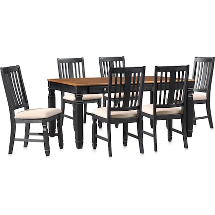 Glendale Dining Table and 6 Chairs - Black