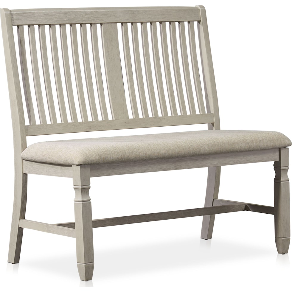 glendale white dining bench   