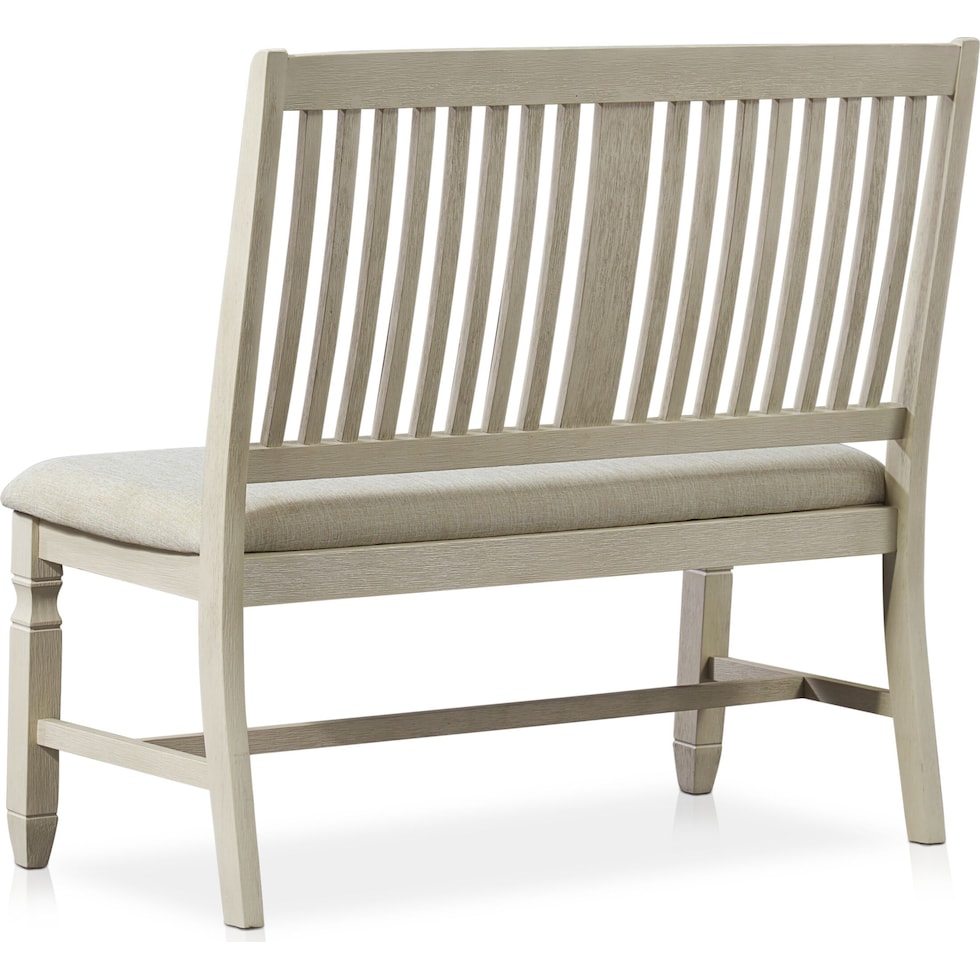 glendale white dining bench   