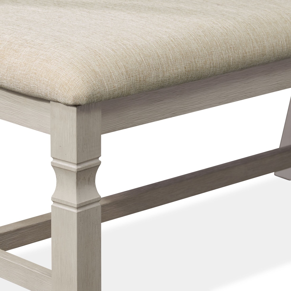 glendale white dining bench   