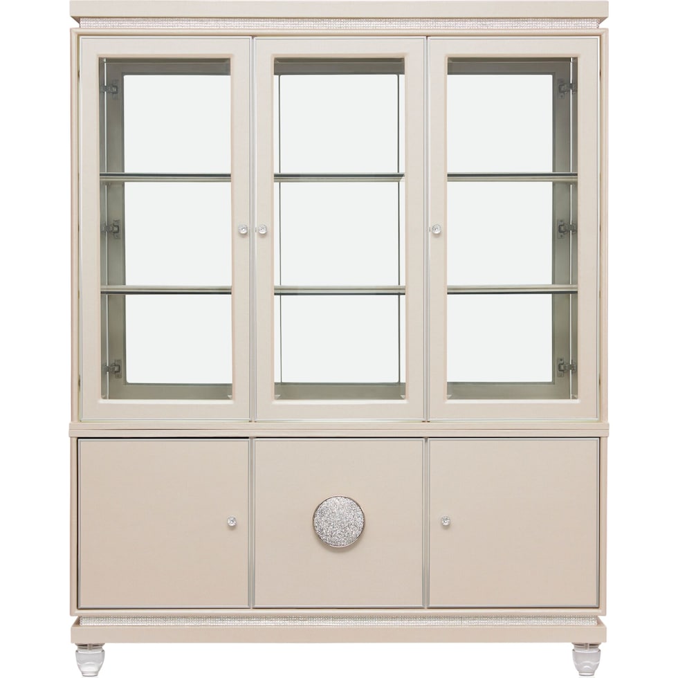 glimmering heights dining white buffet and hutch   